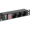 Блок розеток 3-м PDU немец. станд. LED 1U вх. С14 10" ITK PH12-3D3-P