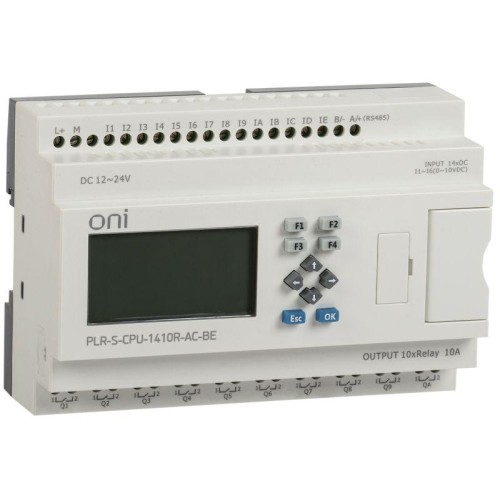 Реле логическое PLR-S. CPU1410(R) 220В AC с экраном ONI PLR-S-CPU-1410R-AC-BE