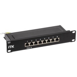 Патч-панель 1U кат.6 STP 8 портов 10" Dual IDC ITK PP08-1UC06S-D05-10