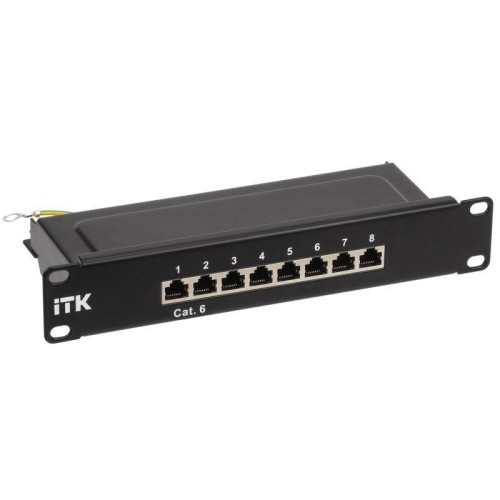 Патч-панель 1U кат.6 STP 8 портов 10" Dual IDC ITK PP08-1UC06S-D05-10