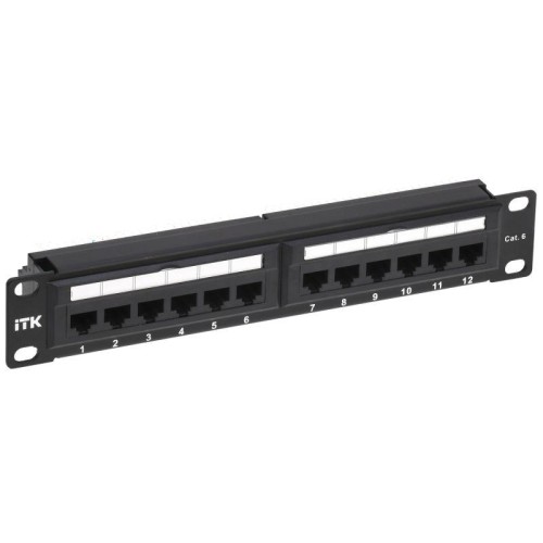 Патч-панель 1U кат.6 UTP 12 портов 10" Dual IDC ITK PP12-1UC06U-D05-10