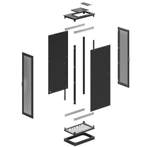 Шкаф напольный 38U 600х600 двери перфорированная/перфорированная укомплектован вводом и заглушками RAL9005 DKC R5IT3866PFB