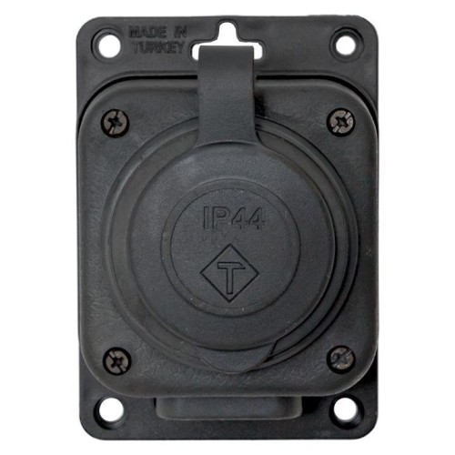 Розетка настенная 16А IP44 230В 2P+PE с защ. крышкой каучук PROxima EKF RPS-014-16-230-44-r