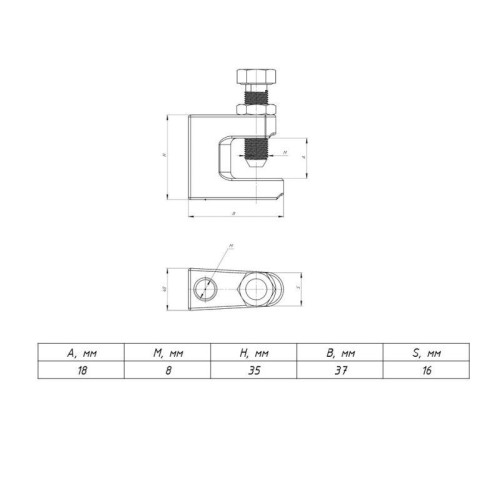 Струбцина монтажная М8 TDZ EKF SM8-TDZ