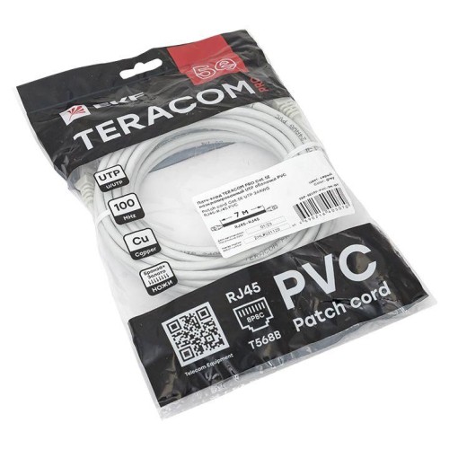 Патч-корд кат.5E UTP неэкранир. PVC сер. 7.0м TERACOM PRO EKF TRP-5EUTP-PVC-7M-GY