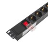 Блок PDU TERACOM PRO 19дюйм 1U 10А/250В 8 роз. Schuko с выключат. без шнура питания вх. разъем C14 корпус алюм. черн. EKF TRP-HPD-LS-10A-8SH-C14