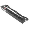 Блок PDU TERACOM PRO 19дюйм 1U 16А/250В 8 роз. Schuko с выключат. шнур 2м 3х1.5кв.мм вилка Schuko корпус пластик черн. EKF TRP-HPD-LSP-16A-8SH-2MSH