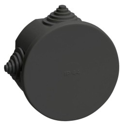 Коробка распаячная КМ41237 D75х40мм IP44 4 ввода черн. IEK UKO21-075-040-000-K02-44