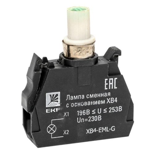 Лампа сменная с основанием XB4 зел. 230В PROxima EKF XB4-EML-G