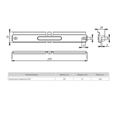 Соединитель безвинтовой INOX EKF bvc-INOX