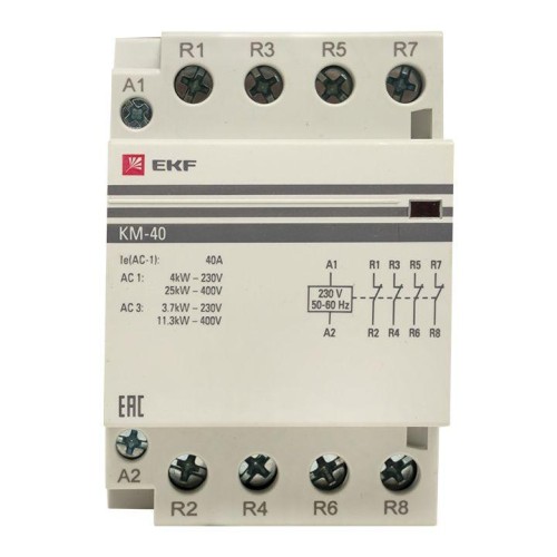 Контактор модульный КМ 40А 4NC (3 мод.) PROxima EKF km-3-40-04