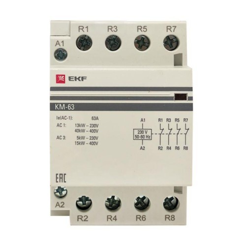 Контактор модульный КМ 63А 4NC (3 мод.) PROxima EKF km-3-63-04
