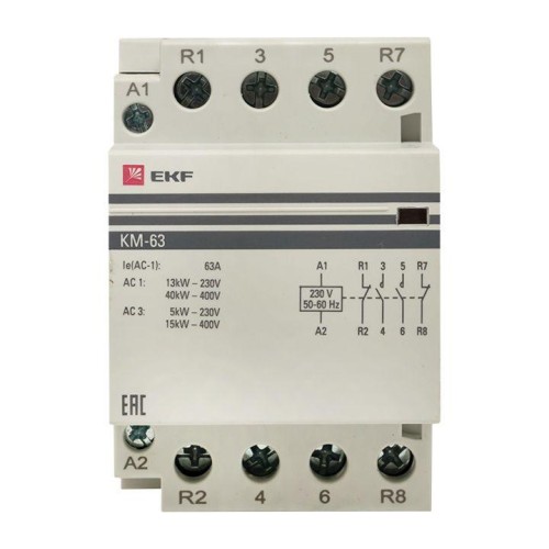 Контактор модульный КМ 63А 2NО+2NC (3 мод.) PROxima EKF km-3-63-22