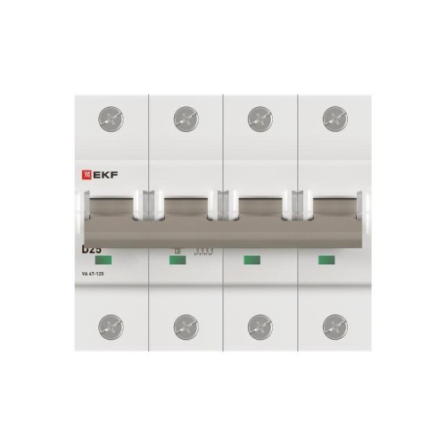 Выключатель автоматический 4п D 25А 15кА ВА 47-125 PROxima EKF mcb47125-4-25D