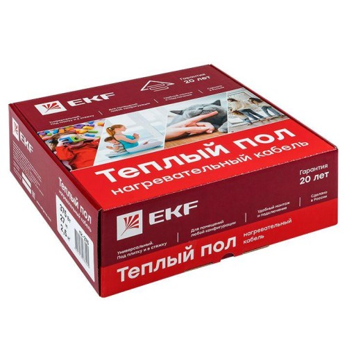 Комплект "Теплый пол" (кабель) 900Вт 64м 6.0кв.м EKF nk-900