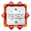 Коробка огнестойкая 100х100х50мм IP55 3 двойных клеммника 1.5-2.5кв.мм EKF plc-kmrf-100-6-02