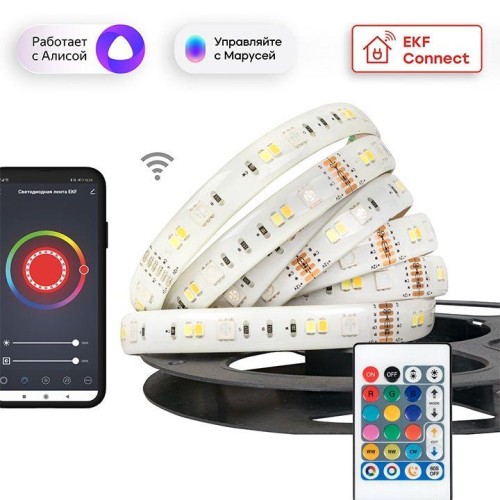 Лента светодиодная умная Connect RGBW (уп.5м) EKF slswf-5-rgbw