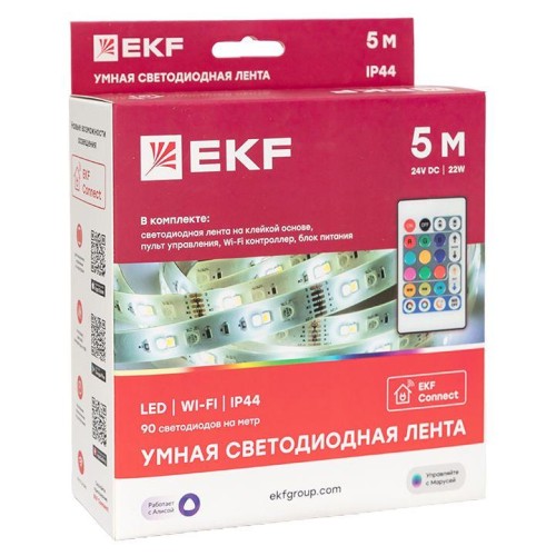 Лента светодиодная умная Connect RGBW (уп.5м) EKF slswf-5-rgbw