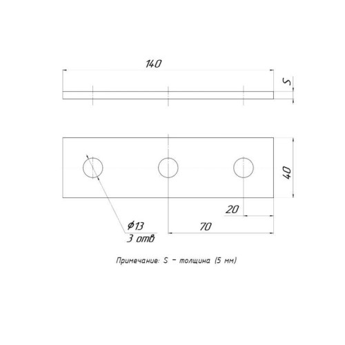 Пластина STRUT 3 отверстия EKF stp3