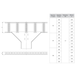 Ответвитель T-образ. лестничный 50х100мм EKF tlt50100