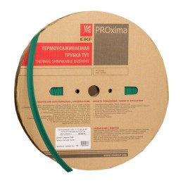 Трубка термоусадочная ТУТ нг 120/60 зел. PROxima (уп.25м) EKF tut-120-j